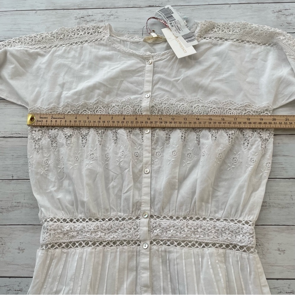 LOVESHACKFANCY Women's Beth Dress, White, L - Picture 11 of 15